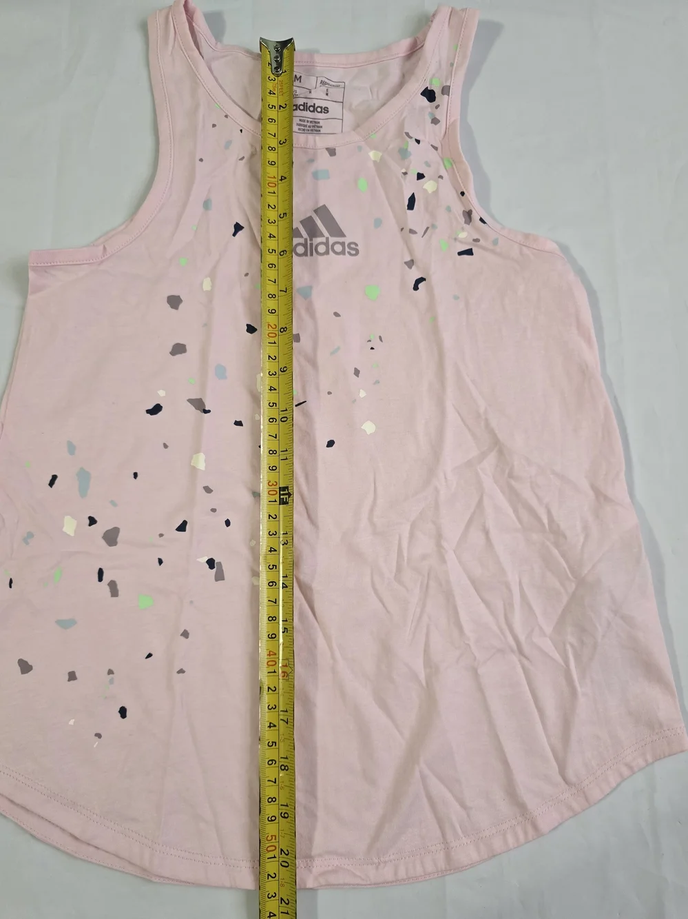 adidas 2 Pack Pink& White Splatter Tank Top M Lightweight 100% Cotton Crew N NWT